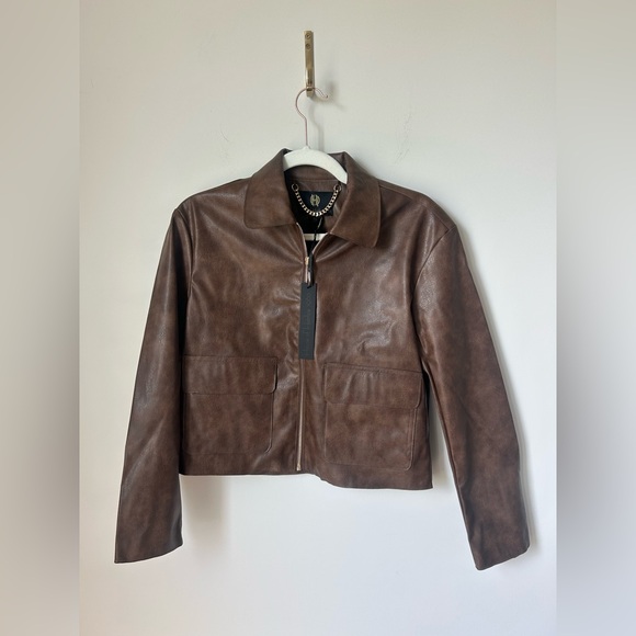 HoH1960 Dark Brown Faux Leather Jacket - Picture 1 of 4